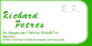 richard petres business card